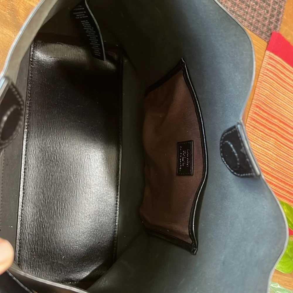 Ralph Lauren, black, leather hobo purse with 2 handles - Picture 3 of 10